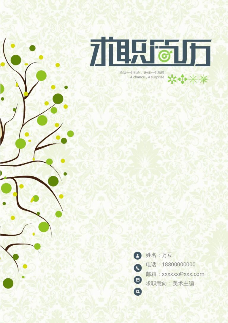 带自荐信简历模板文艺01.docx