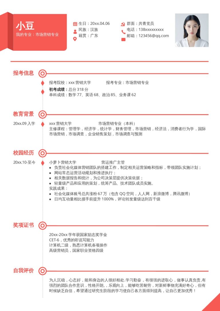 电商简历模板复试单页010.docx