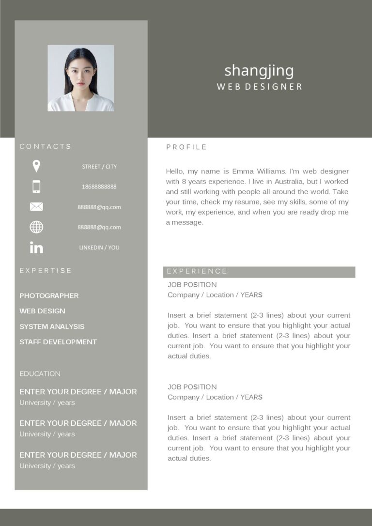简单干净简历word版英文简历-双页13.docx