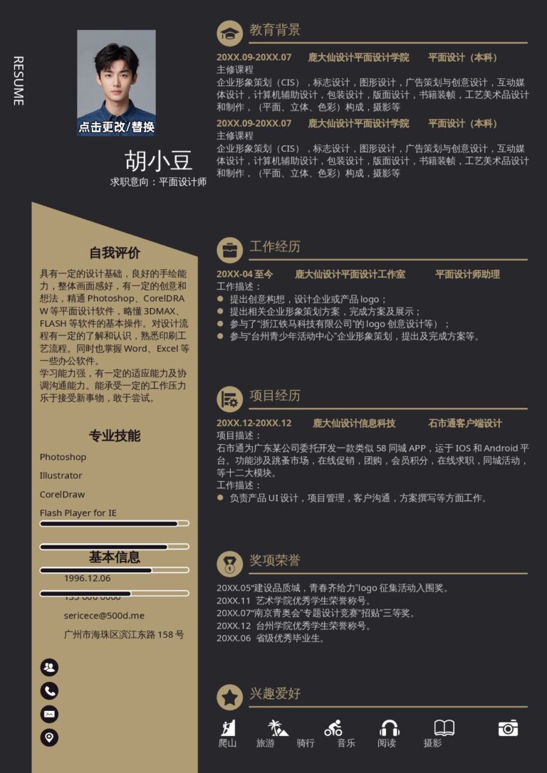 PSD简历模板两页007-内容+自荐信.docx